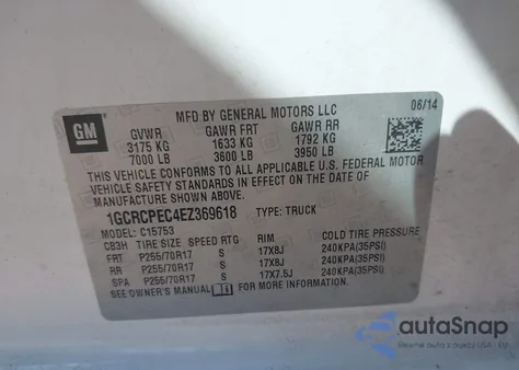 2014 Chevrolet Silverado 1500 Work Truck 1Wt z USA, uszkodzony, nr VIN 1GCRCPEC4EZ369618